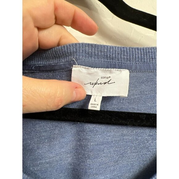 Soma Wknd Sleep Shirt Blue Soft Sz L Rayon Spandex Blend Long Sleeve - Picture 3 of 4